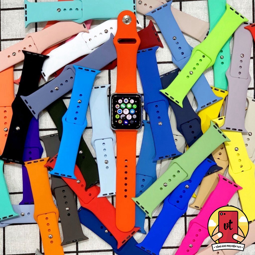[Bán Lỗ Xả Kho] Dây đeo apple watch cao su nhiều màu