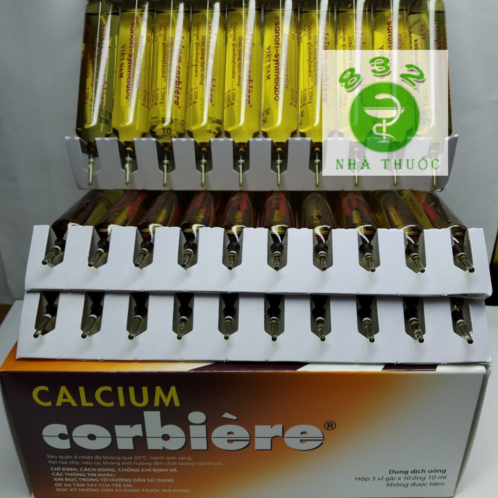 Calcium Corbiere canxi dạng nước cho bà bầu hộp 30 ống 10ml