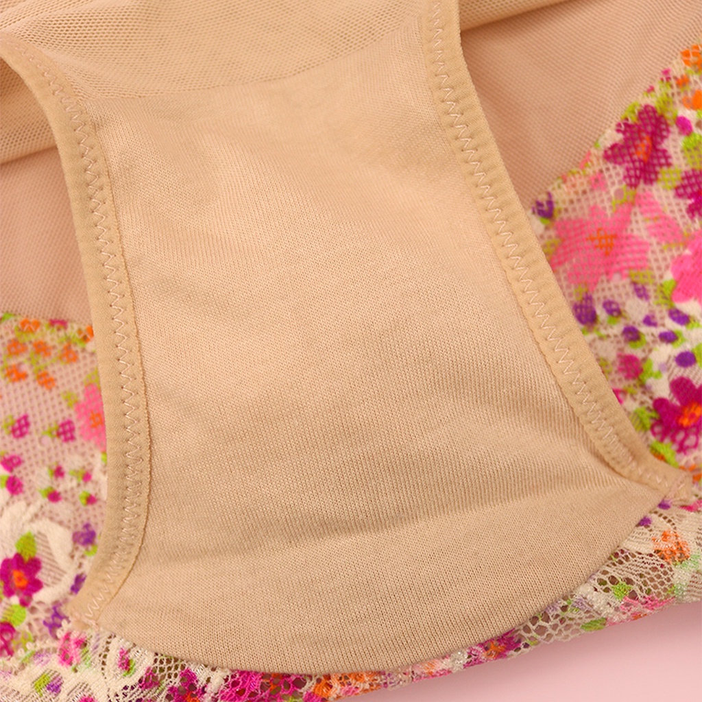 Quần Lót Nữ Ren Họa Tiết Cạp Vừa Luperi Sp741 Dáng Bikini Mềm Mịn, Co Giãn, Không Lằn Mông, Kháng Khuẩn, Khử Mùi Tốt