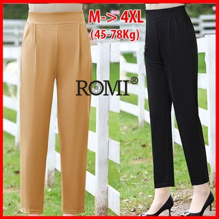 ROMI - QUẦN TÂY TRUNG NIÊN - QUẦN TÂY NỮ CAO CẤP LƯNG THUN PHỐI TÚI KIỂU QUẦN NỮ TRUNG NIÊN ĐƠN GIẢN  ROMI 3Q12