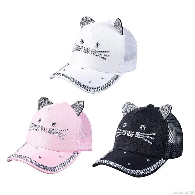 Mũ lưỡi trai tai mèo xinh xắn cho bé gái