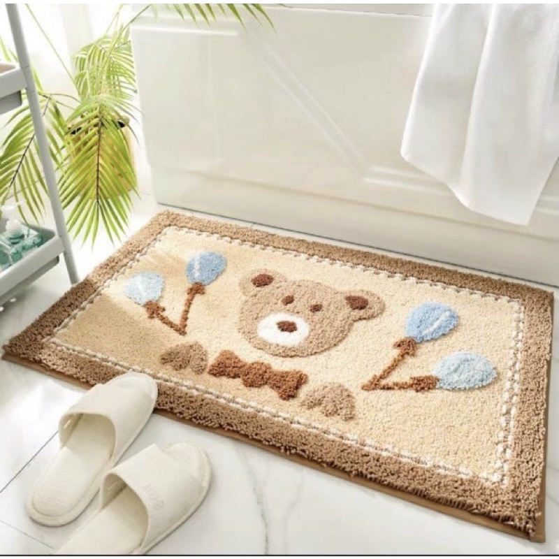 Thảm chân lông cừu 3D hoạ tiết hình thú kích thước 40x60 , chống trơn ,chống trượt thấm hút tốt tiện lợi với mọi nhà