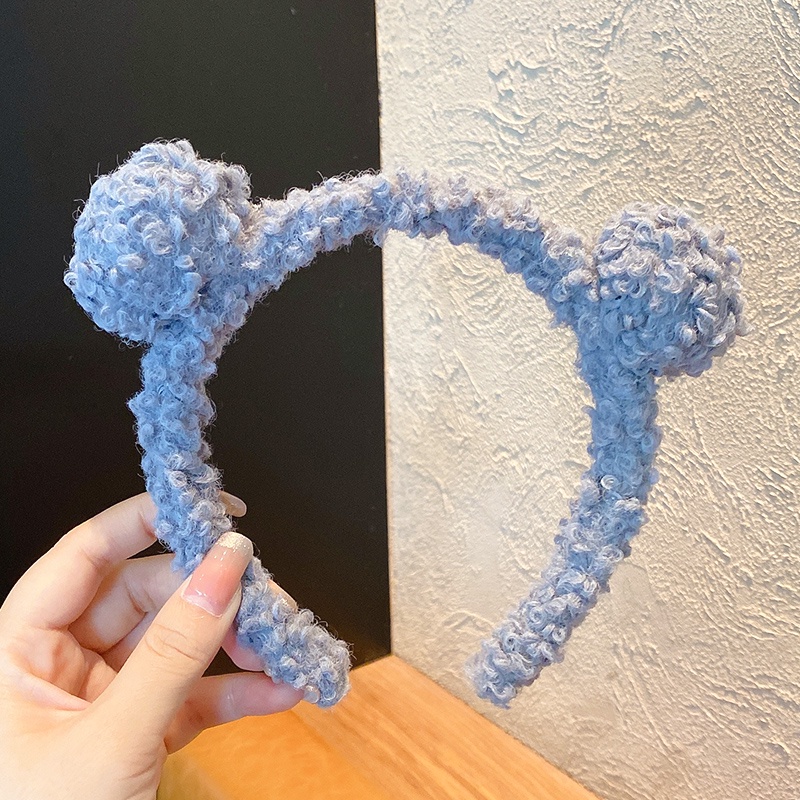 Băng đô lông nhung dễ thương phong cách Hàn Quốc rửa mặt