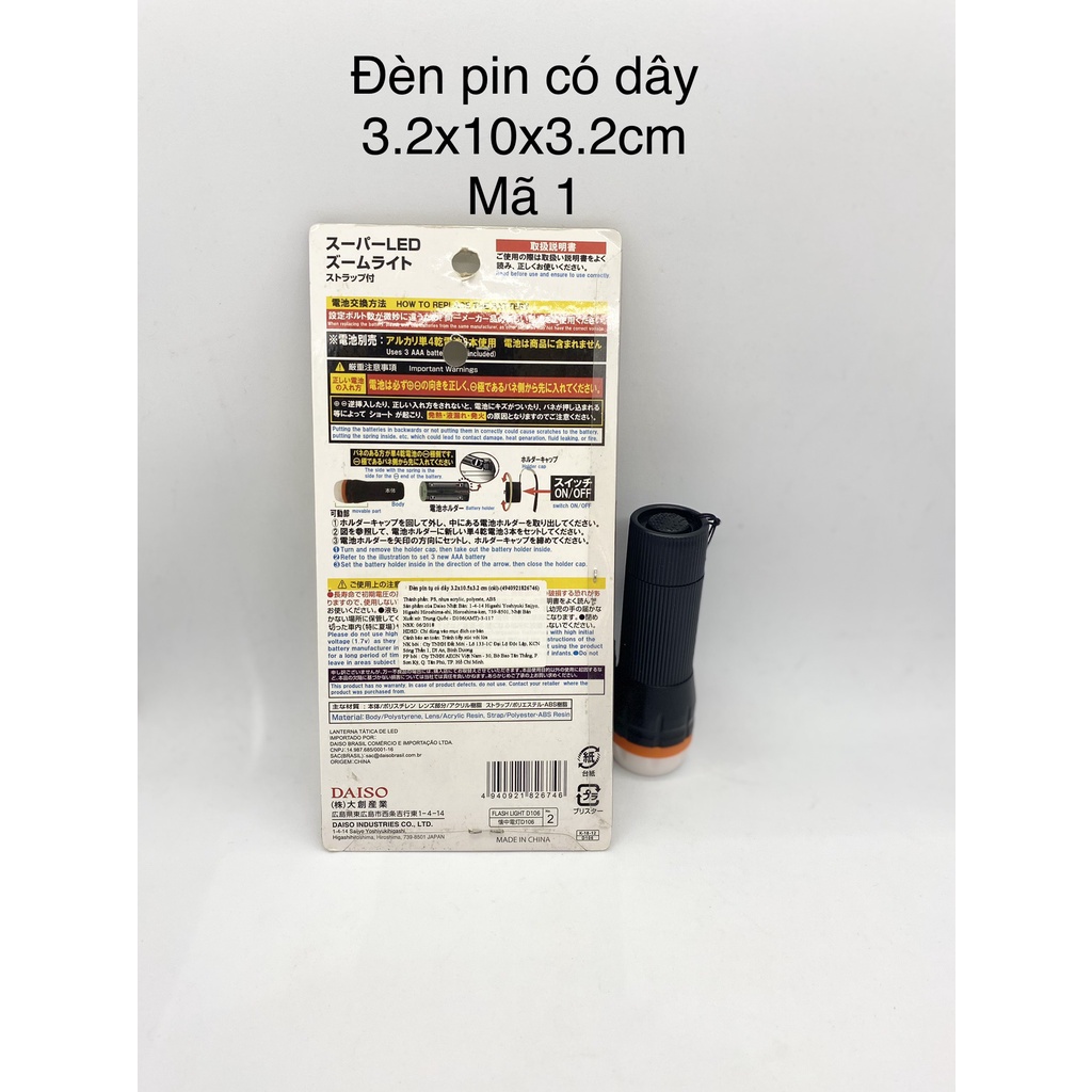 Daiso Đèn pin cầm tay có dây