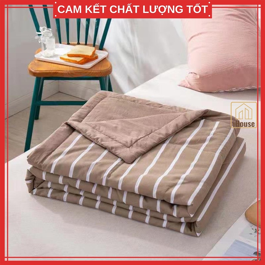 Chăn Hè Thu Cotton Kẻ Sọc Muji Hàng Xuất Nhật, Mềm Mịn Siêu Thấm Hút Mồ Hôi