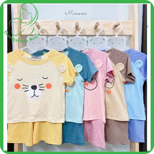 Bộ Cộc Tay Thun Lạnh Tai Thú In Hình Động Vật Nghộ Nghĩnh Cho Bé Trai, Bé Gái Size 8-18 kg