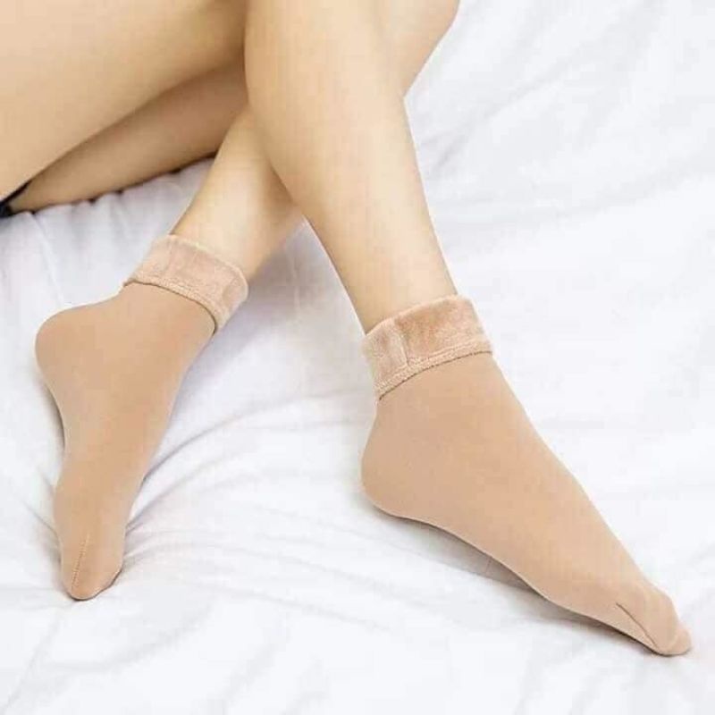 Tất Lót Lông Giữ Nhiệt Cổ Cao Siêu Ấm ( 1 Đôi )có ảnh thật
