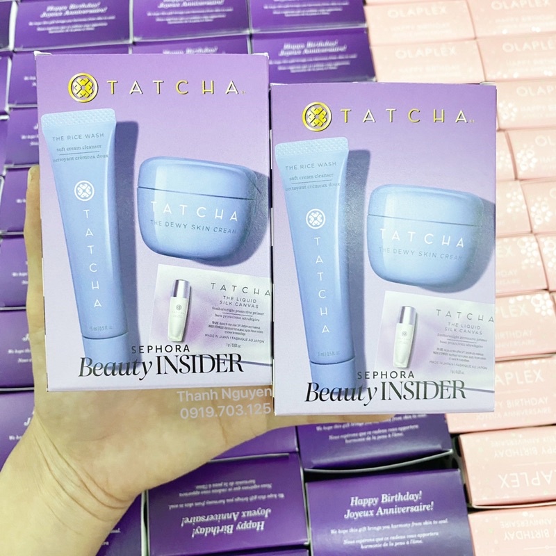 Set dưỡng da Tatcha, dưỡng tóc Olaplex, phấn phủ Laura và Amika bill Sephora Us