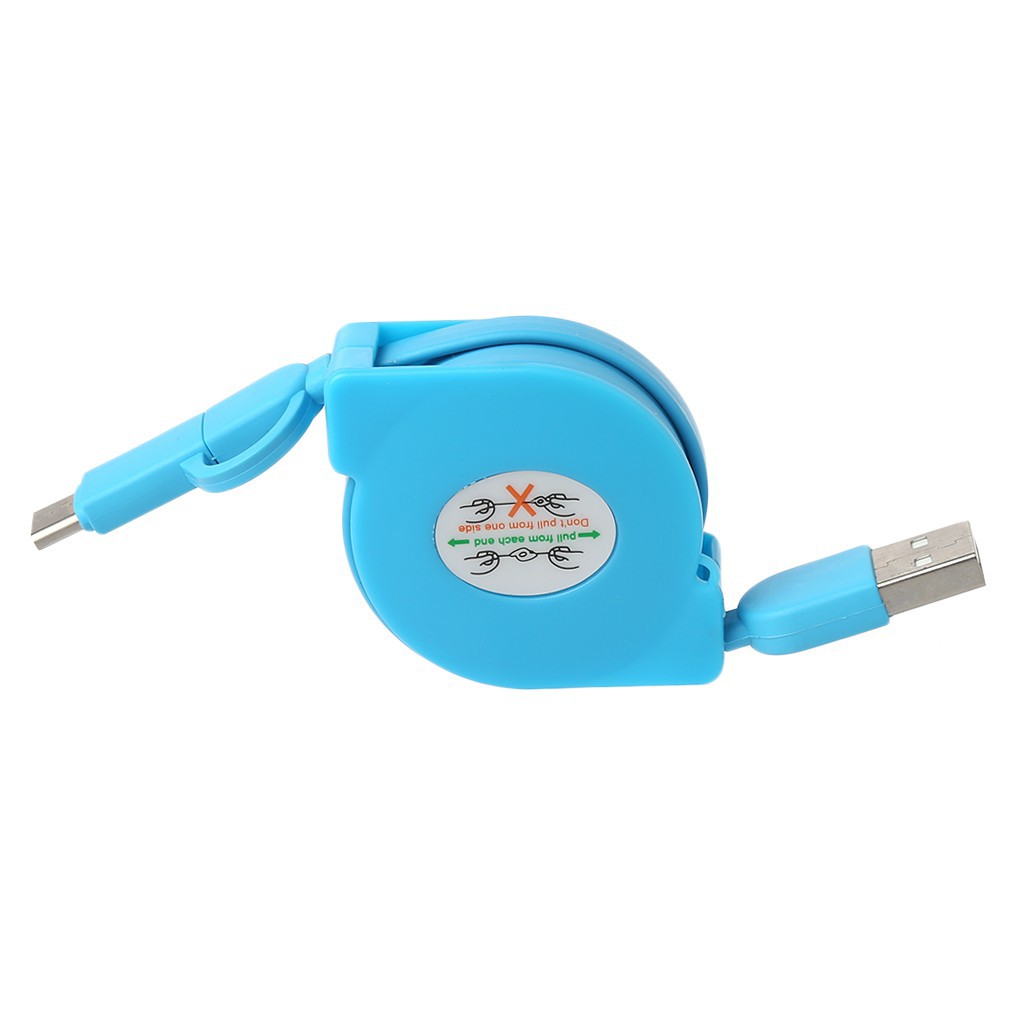 Dây cáp dữ liệu Micro USB + Type C 2 trong 1 rút gọn tiện dụng dành cho điện thoại