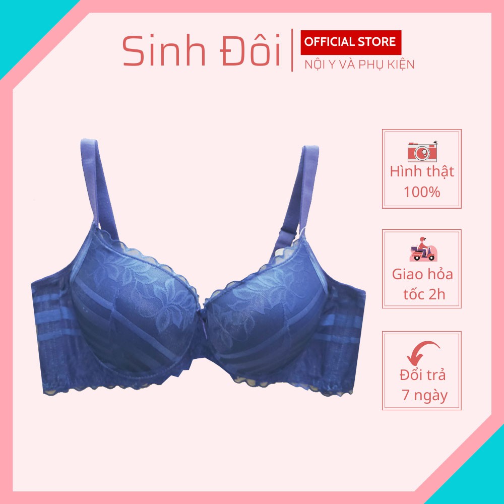 Áo lót nữ ren nâng ngực Lovely 1126 mút ép dày có gọng nguyên ngực lưng bản lớn 4 móc cài size 36-38-40 mặc áo dài