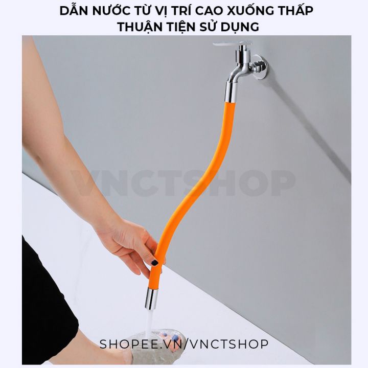 Ống nối dài vòi nước, đầu nối dài vòi nước rửa tay bát chén 30/50cm xoay 360/720 độ uốn cong tiện lợi