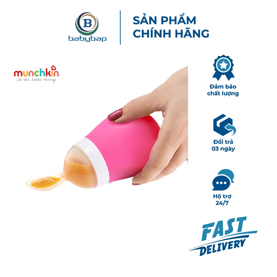 Bình Thìa Ăn Dặm Munchkin Phù Hợp Với Bé Từ 4 Tháng Tuổi Trở Lên