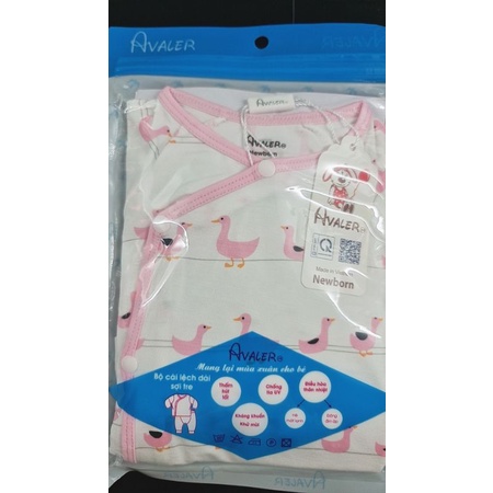 Avaler -   Bộ dài tay cài chéo sợi tre cho bé 3-7kg