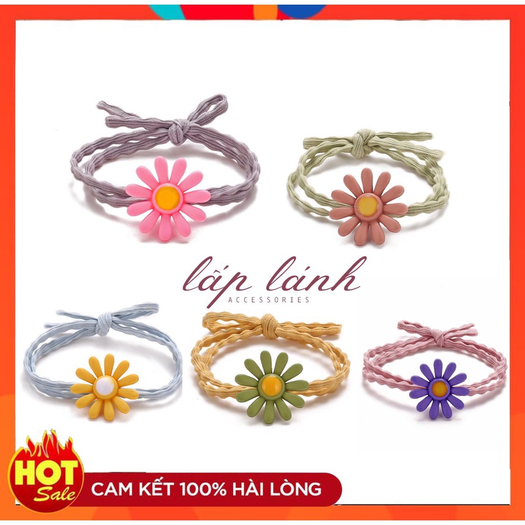 [CÓ SẴN] CỘT TÓC MÀU NGẪU NHIÊN HOA CÚC THỜI TRANG PHONG CÁCH DỄ THƯƠNG 222CTHOA