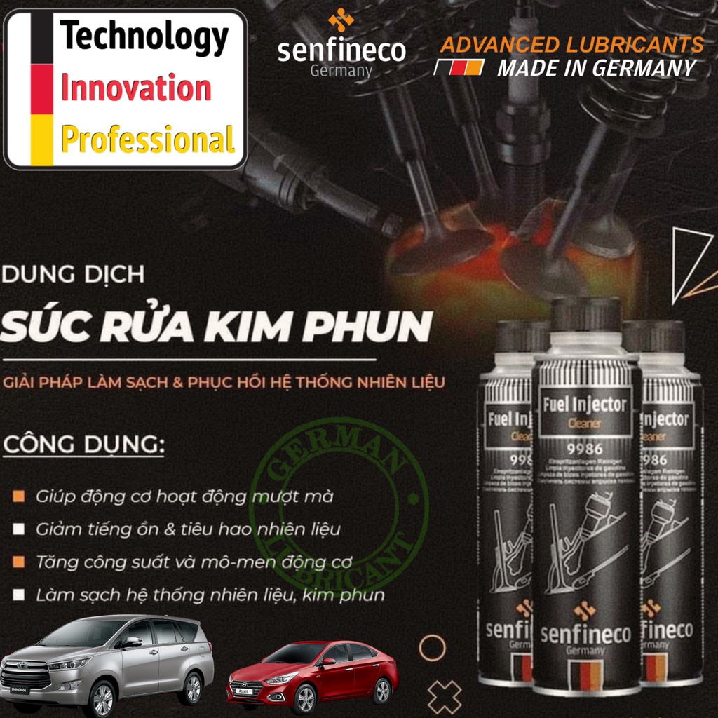 Phụ Gia Vệ Sinh Kim Phun Buồng Đốt Senfineco Đức Cao Cấp Dùng Cho Động Cơ Xăng