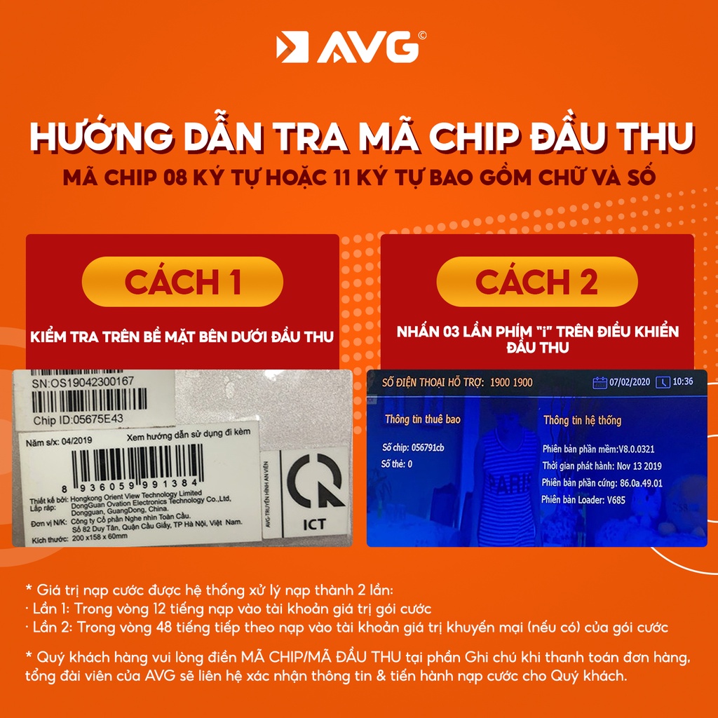 TẶNG 02 THÁNG CƯỚC - Gói cước đầu thu kỹ thuật số 09 tháng cước Cao cấp AVG - CC9