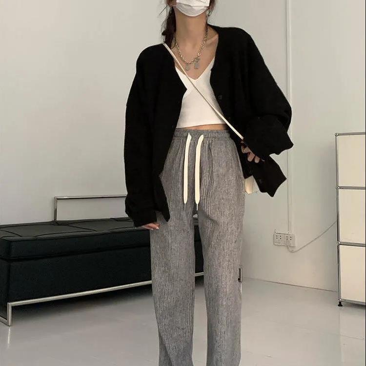 Áo Khoác Cardigan Mỏng Dáng Rộng Màu Trơn Thời Trang Hàn Quốc Trẻ Trung Cho Nữ