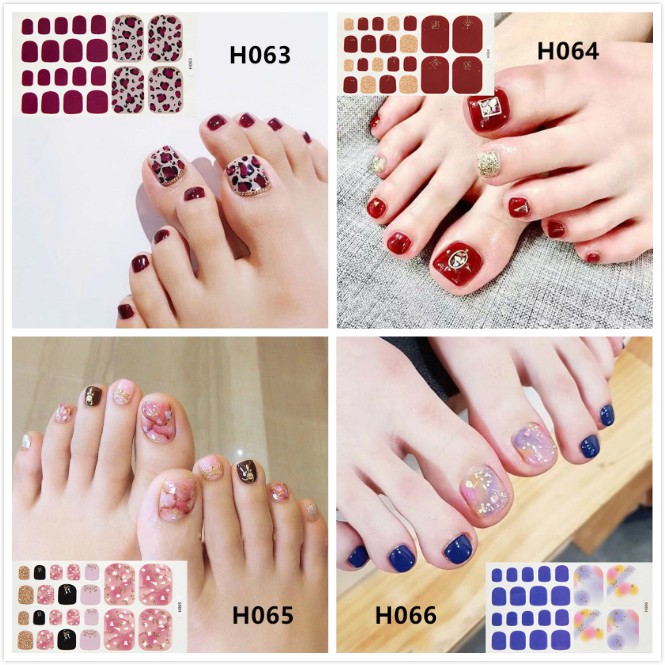 Sticker hoạt hình dán móng chân mọc ngược h018-h035