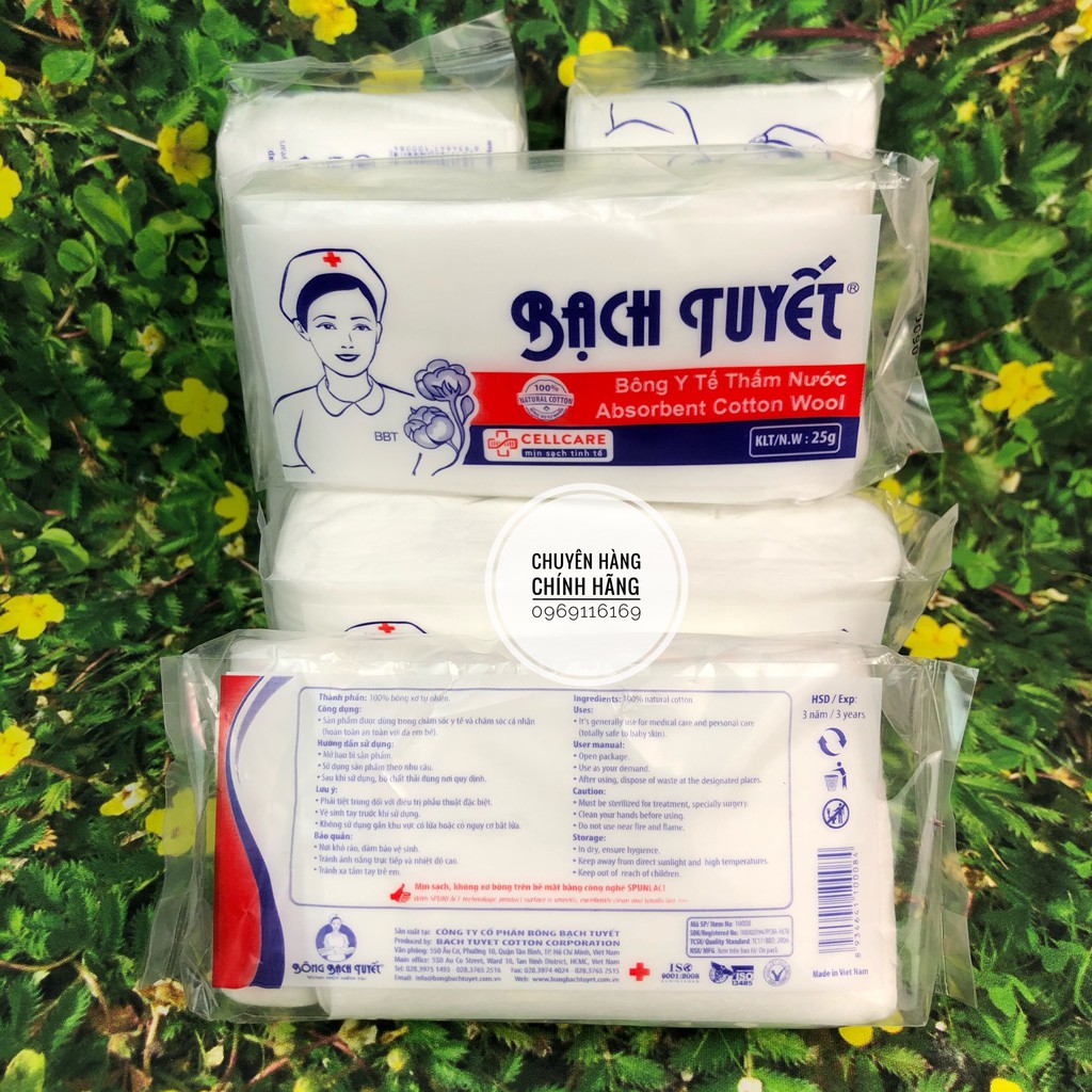 Bông gòn y tế Bông Bạch Tuyết 25gr sơ cứu vết thương