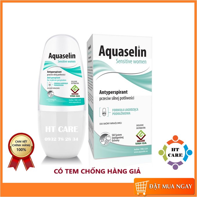 ✅ LĂN KHỬ MÙI VÀ NGĂN TIẾT MỒ HÔI DÀNH CHO NỮ AQUASELIN SENSITIVE- DA NHẠY CẢM