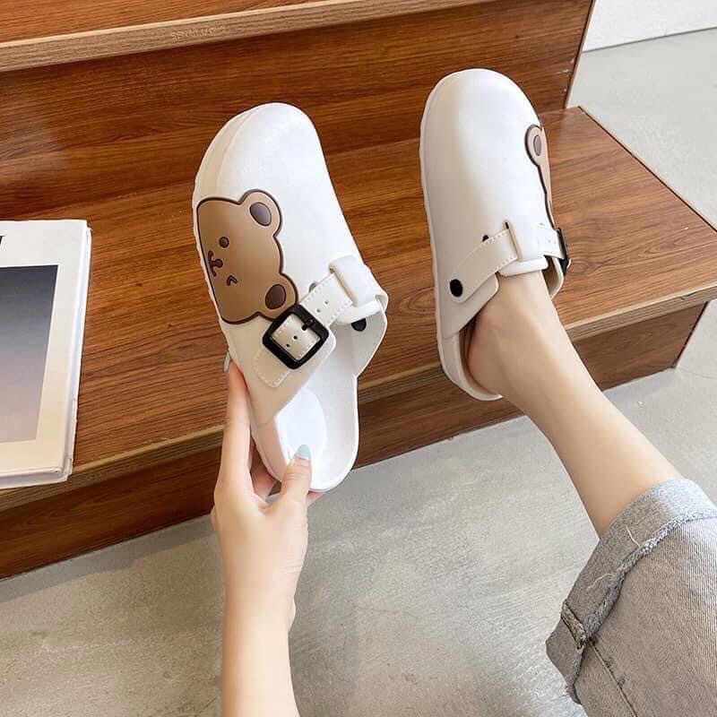 Sục nhựa cute hình gấu 2 màu đen trắng siêu dẻo cho nữ