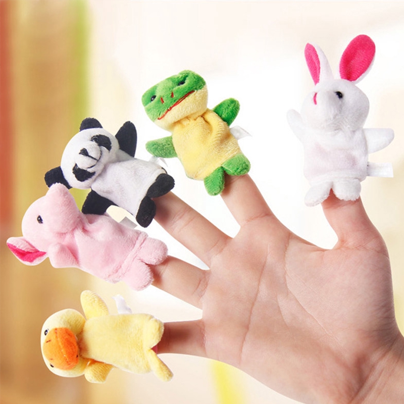 Set 10 món đồ chơi con rối đeo ngón tay kiểu dáng động vật hoạt hình cho trẻ em