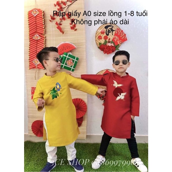KHÔNG PHẢI QUẦN ÁO- Rập giấy áo dài bé trai A0 full size lồng 1-8T - Thuỷ Phạm