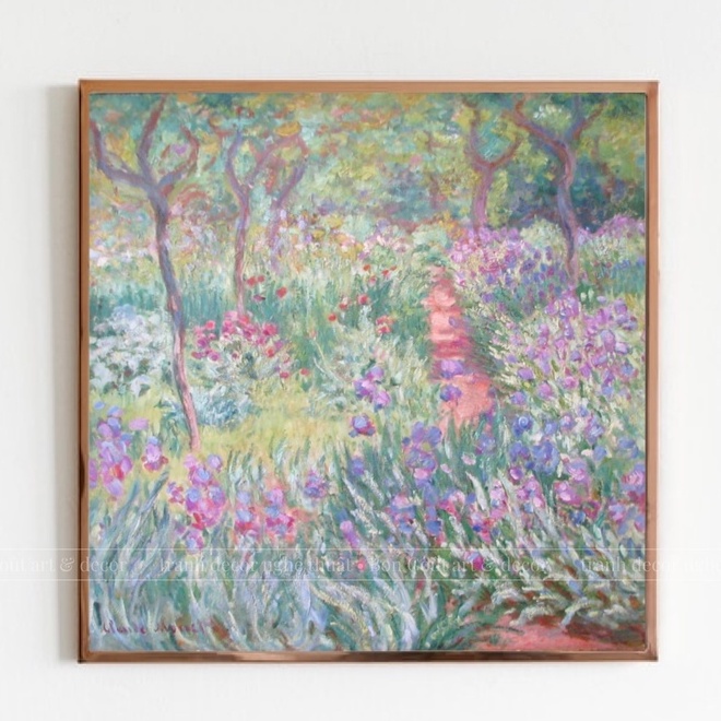 Tranh Monet - VƯỜN CỦA NGHỆ SĨ TẠI GIVERNY 🖼 canvas treo tường decor trang trí phòng nghệ thuật Ấn tượng