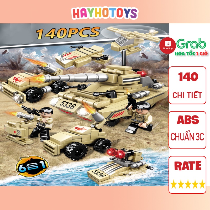 Đồ chơi Lego xe tăng nâu,xe cảnh sát, cứu hỏa dạng túi cho bé từ 4 tuổi dễ lắp ráp kèm sách hướng dẫn lắp ghép