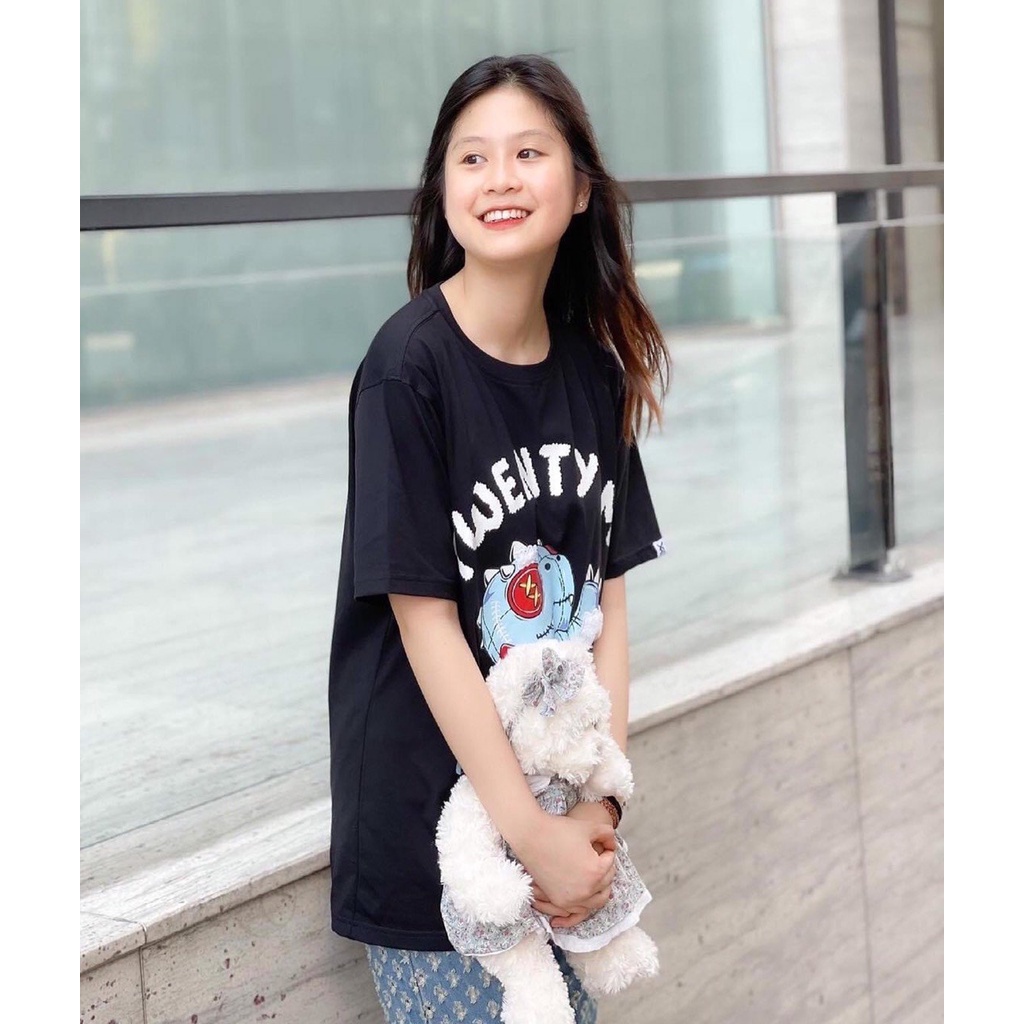 Áo thun khủng long form thụng chất cotton nam nữ mặc đẹp