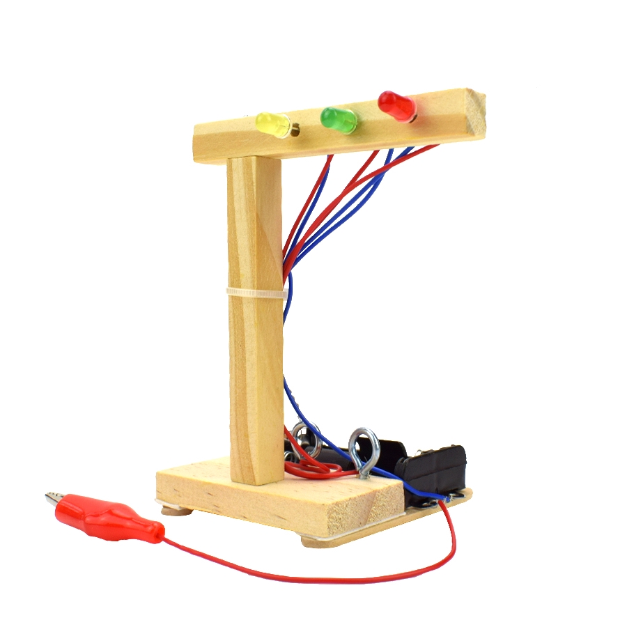 Bộ đồ chơi lắp ráp trụ đèn giao thông DIY bằng gỗ sáng tạo cho bé