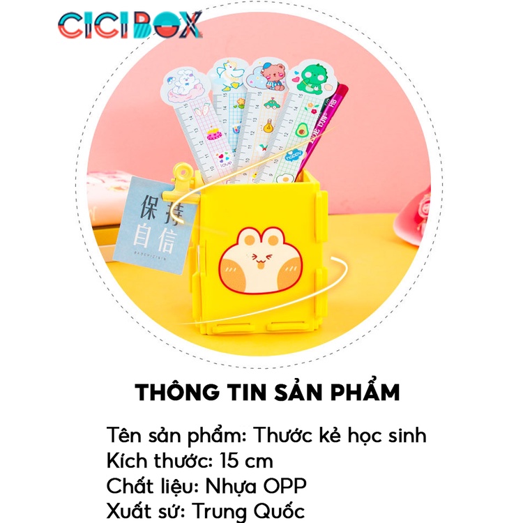 Thước kẻ học sinh hình dáng đáng yêu Thước đo dùng cho học tập CICIBOX