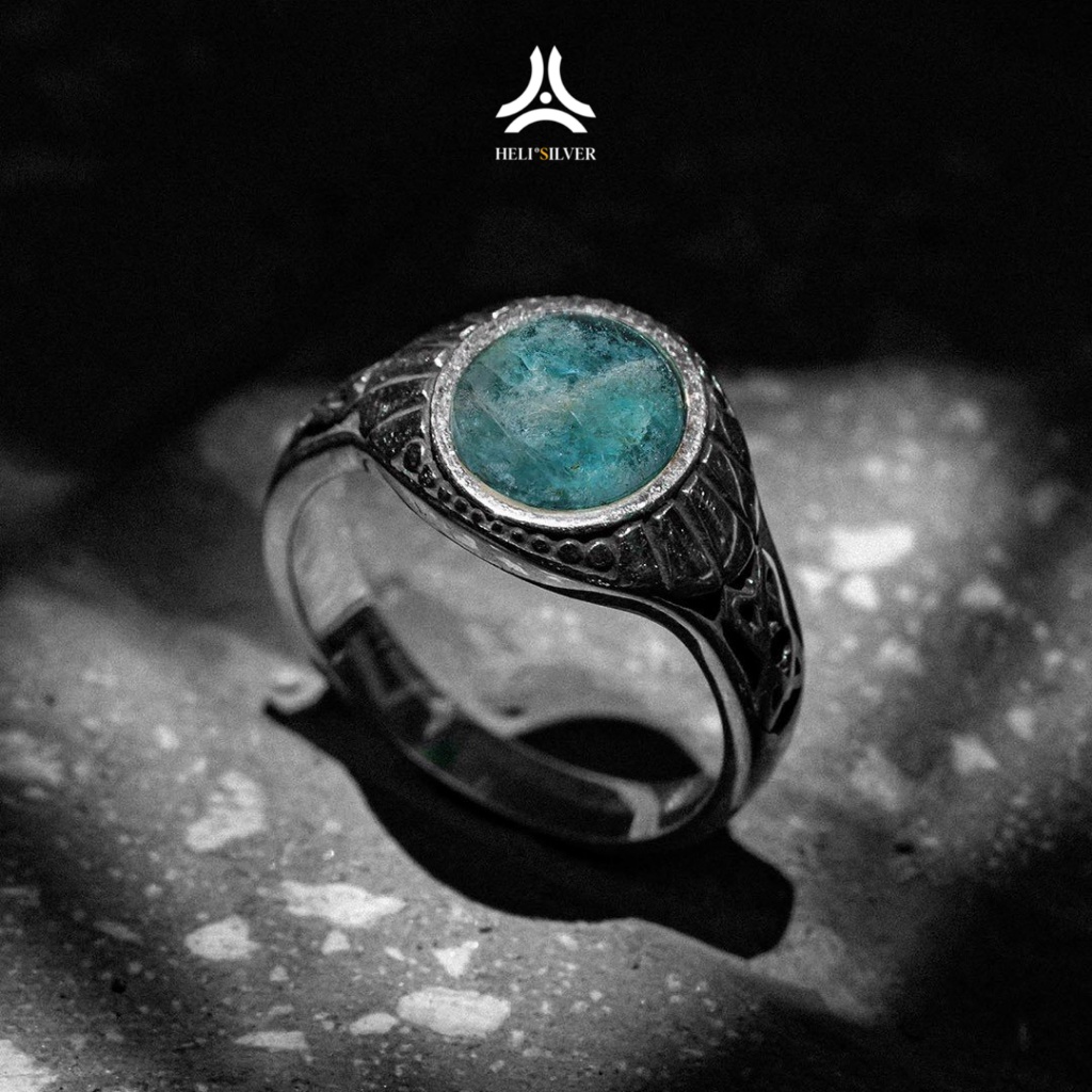 Nhẫn bạc nam HeliSilver Gothic Amazonite Helios Original S925