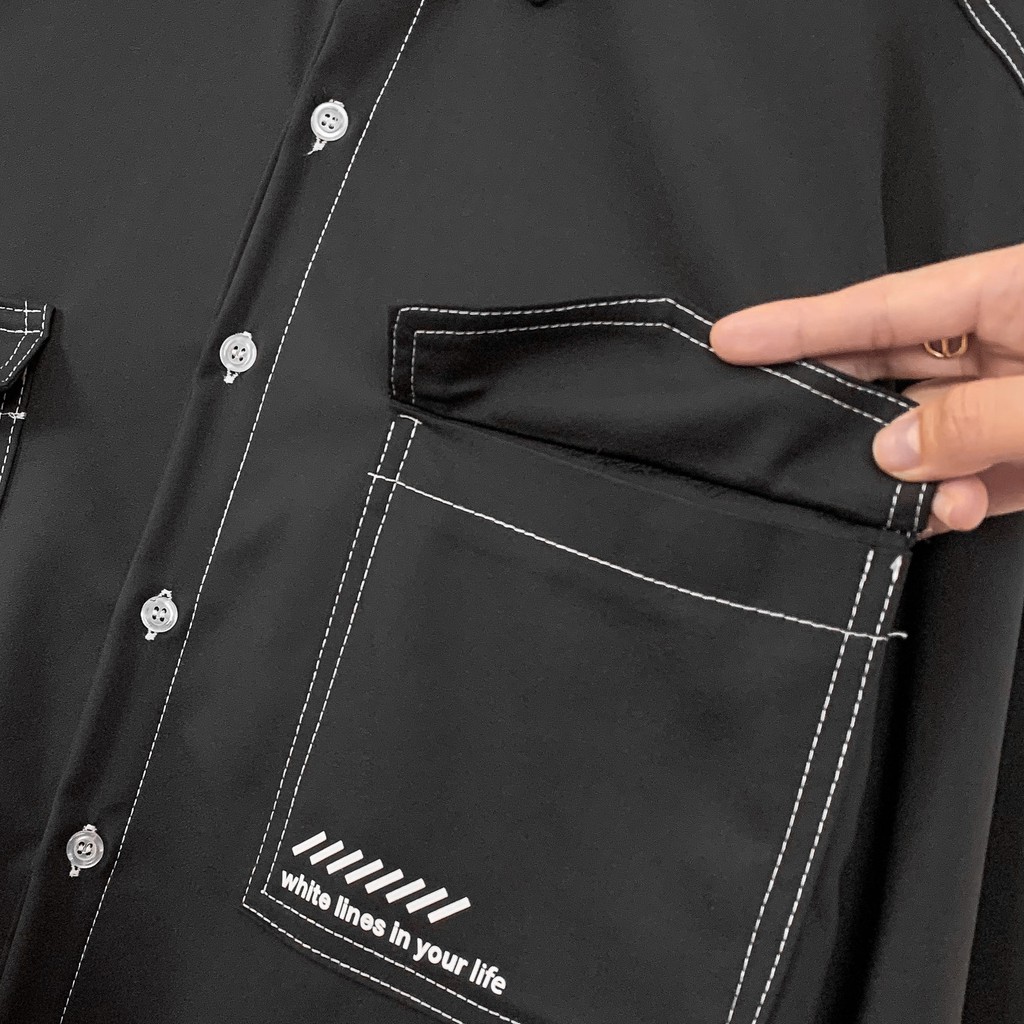 Áo sơ mi ngắn tay White Line City Cycle - Áo khoác sơ mi nam nữ Unisex form rộng Local Brand | BigBuy360 - bigbuy360.vn