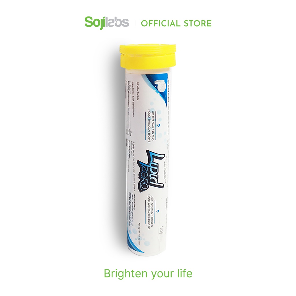 Viên Sủi Giảm Cân LIPID ZERO giảm cảm giác thèm ăn, đốt cháy mỡ thừa, giữ dáng, đẹp da - Hộp 20 viên