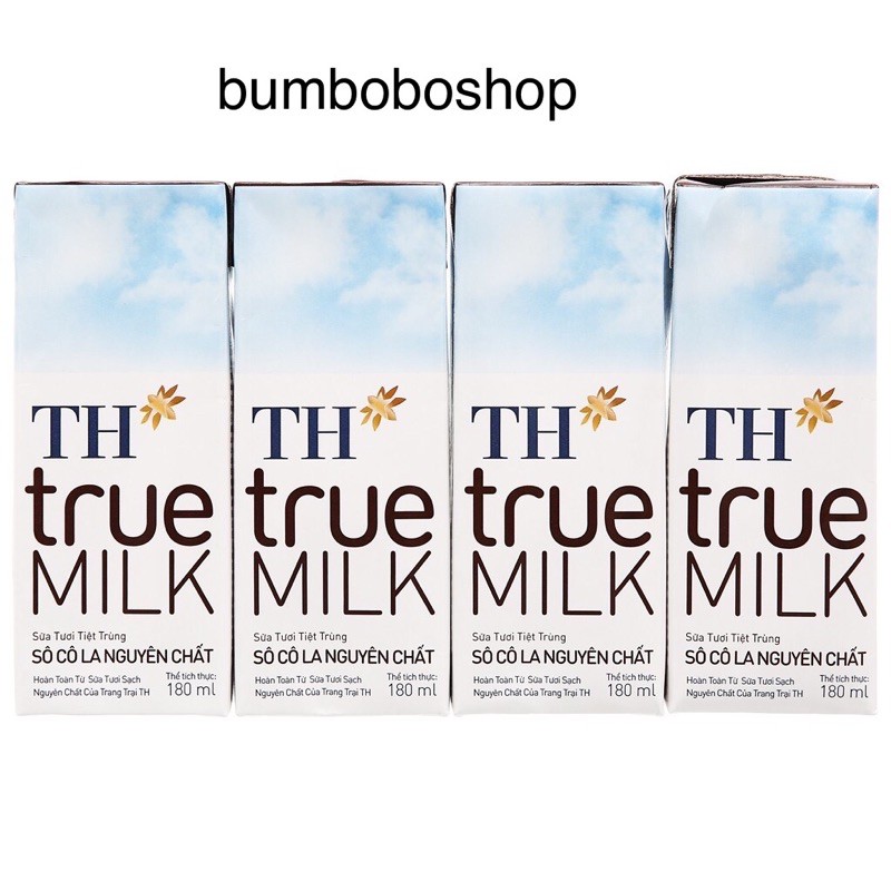 lốc sữa TH TRUE MILK socola và dâu 180ml/110ml (4 hộp/lốc)