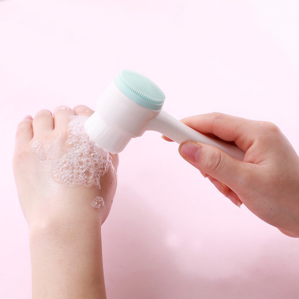 Cọ massage rửa mặt KOREA 2 đầu 3D gai silicon 88179