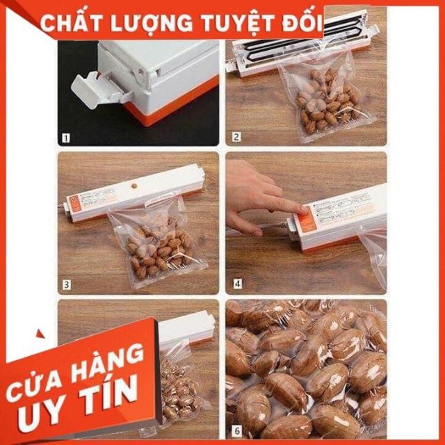 Máy hút chân không thực phẩm (tặng kèm 10 túi hút chân không) freeship