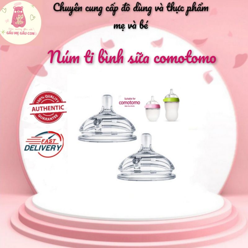 Núm ti thây thế bình comotomo Hàn Quốc, Hàng chính hãng, đủ size, có bán tách lẻ 1 núm