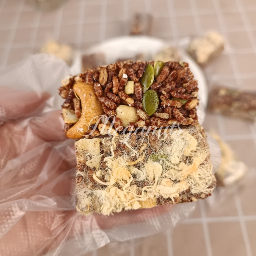 500g Thanh Gạo Lứt Ngũ Cốc Chà Bông và Rong Biển Meganuts Không Đường, hỗ trợ giảm cân ăn vặt Healthy