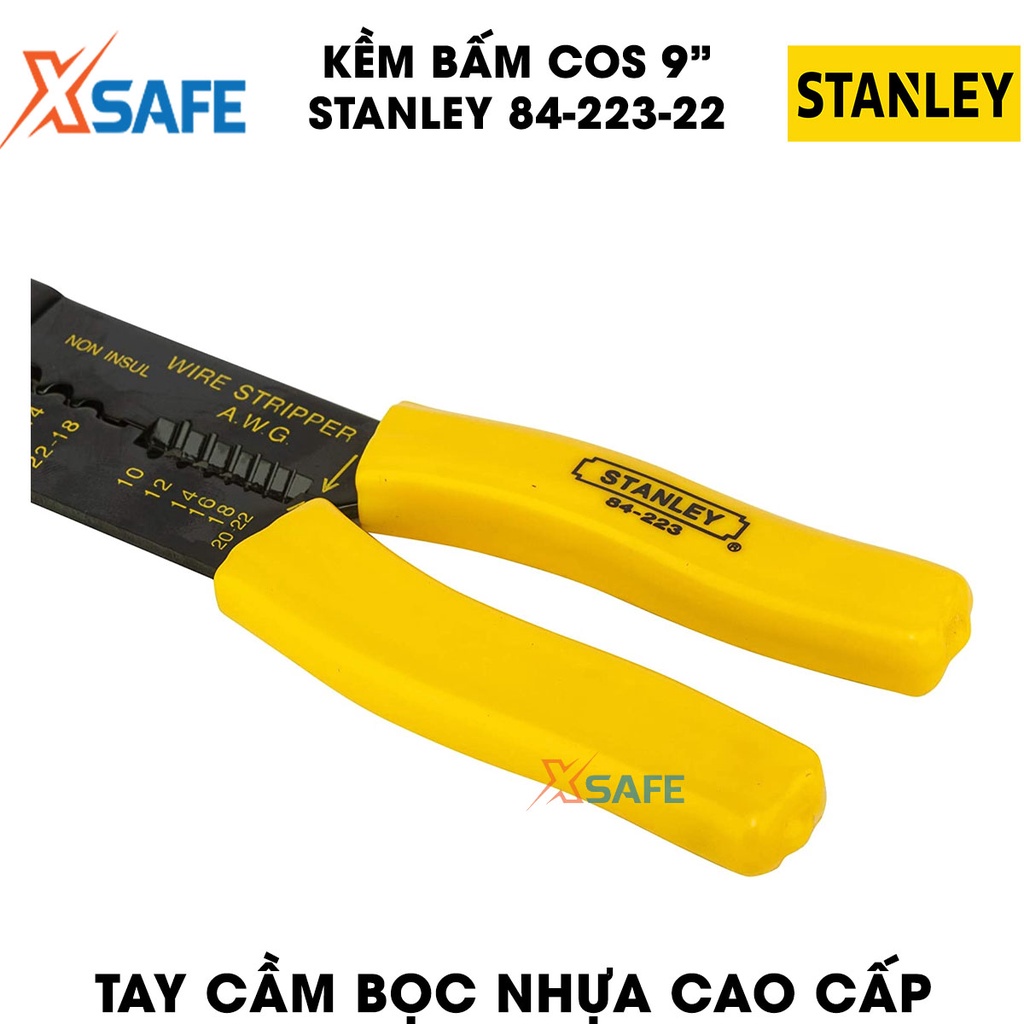 Kềm bấm cos 9 inch STANLEY 84-223-22 230mm Kìm bấm cos Stanley nhỏ gọn tiện lợi, hợp kim thép cao cấp chống gỉ