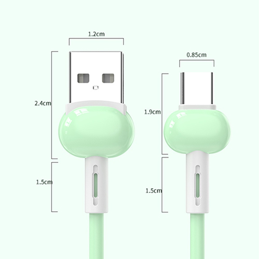 Dây Cáp Sạc Nhanh QC3.0 Type C Bằng Silicon Màu Macaron Dài 1M 3A Dành Cho Huawei Xiaomi