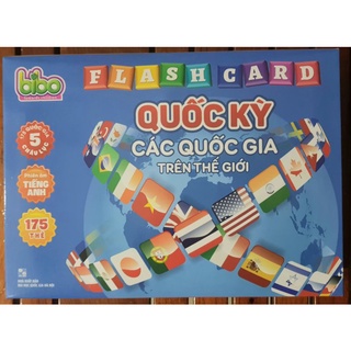 Bộ Thẻ Học Song Ngữ Bibo Quốc Kỳ Các Nước 5 Châu Lục Có Phiên Âm Cho Bé