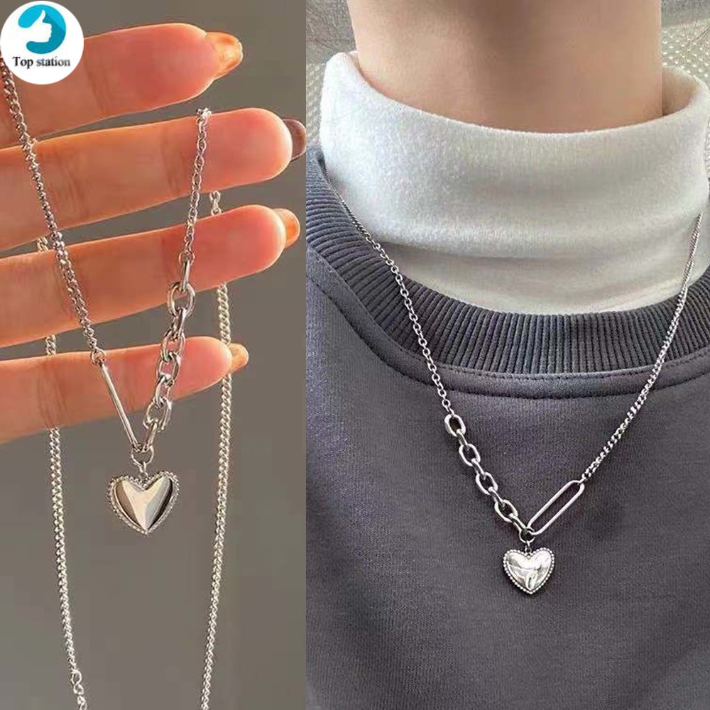 Vòng cổ Mặt Hình Trái Tim Phong Cách Hip Hop Hàn Quốc Thời Trang Cho Nữ