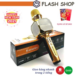 Micro karaoke kiêm loa bluetooth SD-10, Mic cầm tay không dây đa năng chỉnh giọng ghi âm