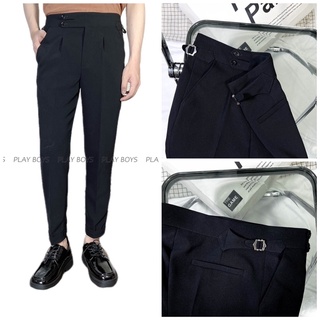 Quần âu nam Side Tab cạp cao, quần trouser nam 9 tấc Hàn Quốc - Play Boys