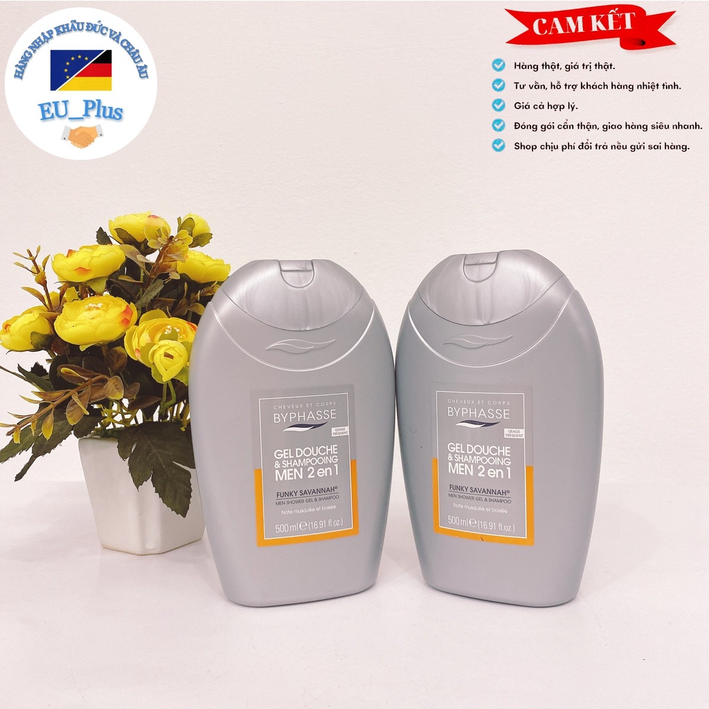 [TÂY BAN NHA] Tắm Gội Nam Byphasse Douche Shampooing Men 2in1 500ml