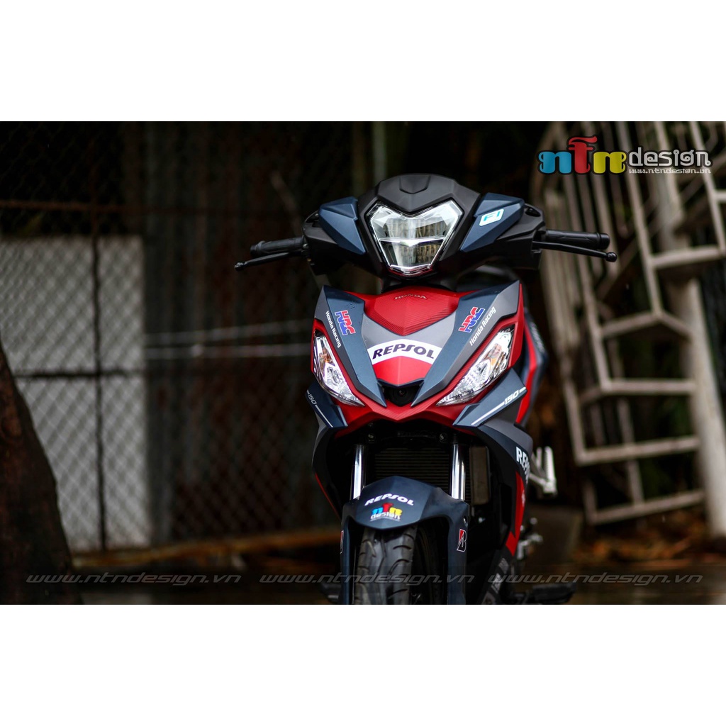 Tem Rời Dán Xe Winner V1 Mẫu Repsol Xanh Đỏ Xám Cực Hot, Hàng 3 Lớp Chất Lượng Cao