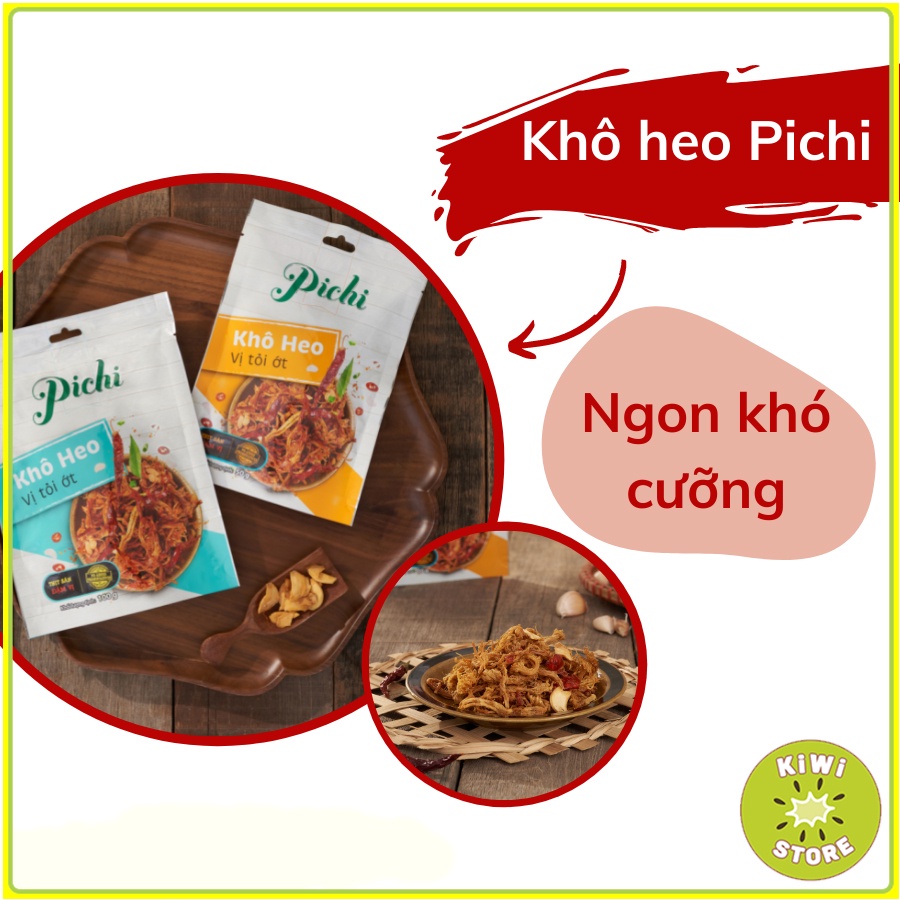 Khô lợn cháy tỏi Pichi thịt heo sấy loại ngon đậm vị 50g 100g ăn vặt Kiwi Store | BigBuy360 - bigbuy360.vn