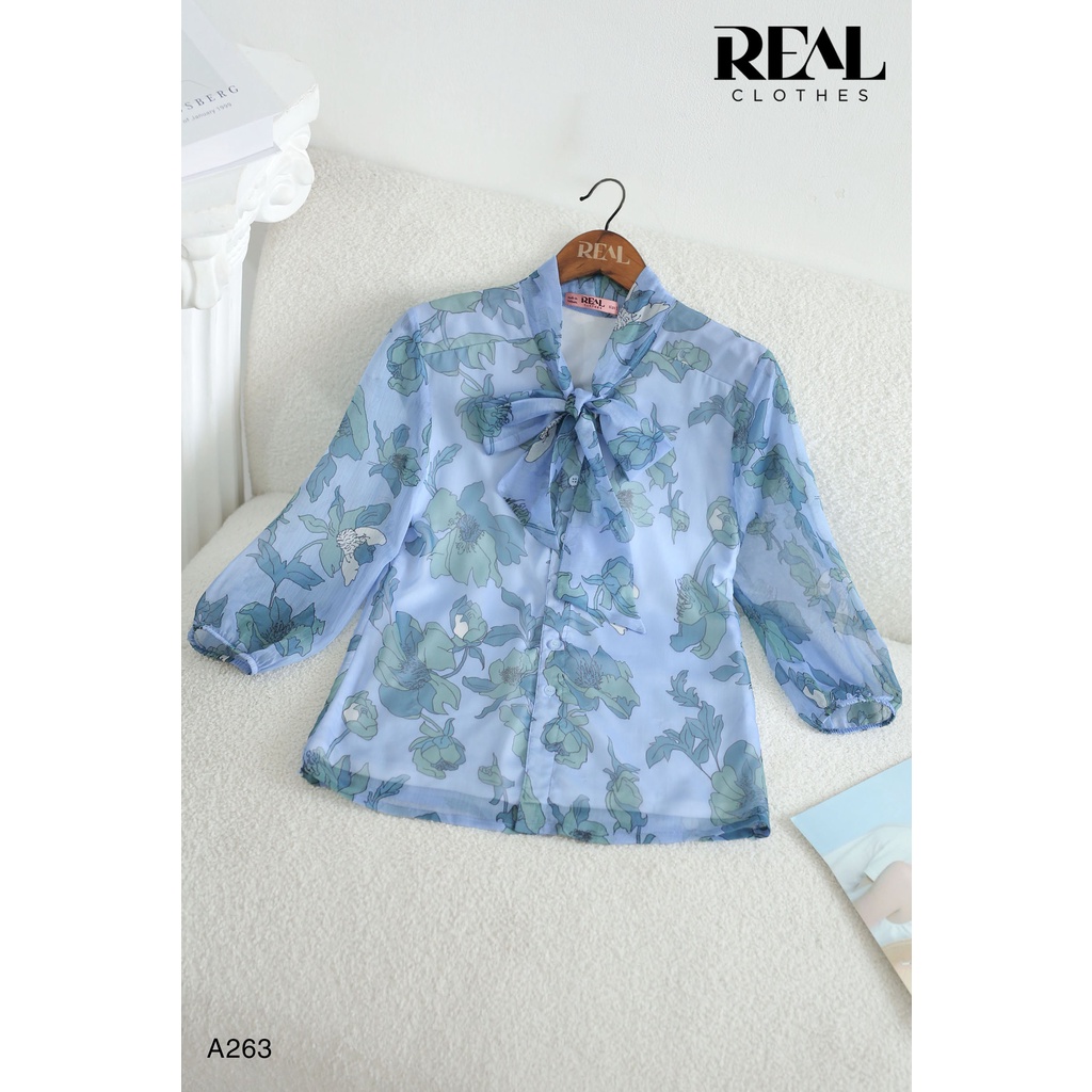 Áo chuchu hoa blue_REAL